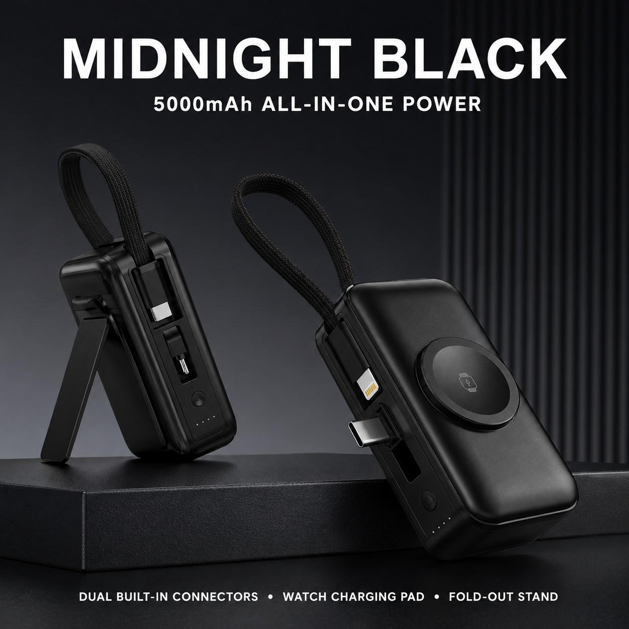 🔥 New 2026🔋 3-in-1 Mini Power Bank – Phone Charger, Watch Charger & Foldable Stand