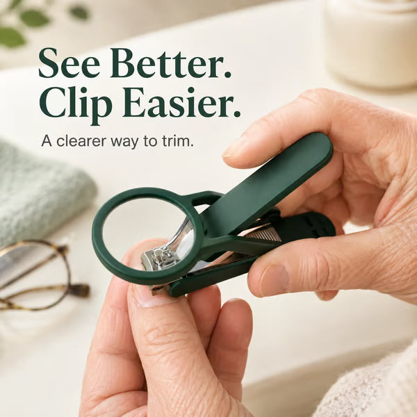 2 PCS Foldable Magnifying Nail Clippers for Seniors & Thick Nails