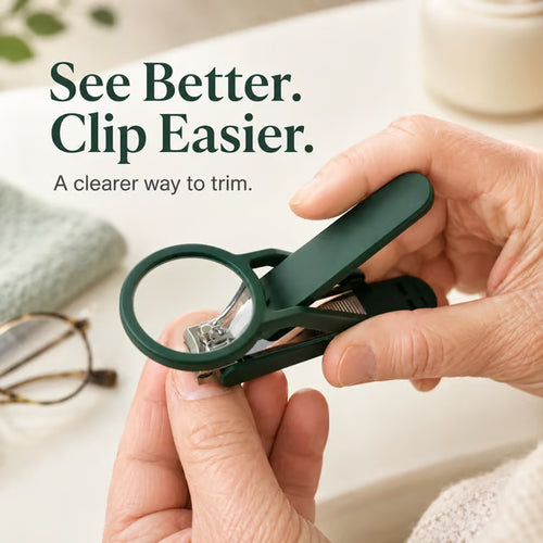 2 PCS Foldable Magnifying Nail Clippers for Seniors & Thick Nails