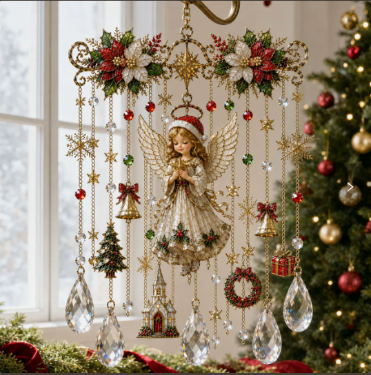 Christmas Stained Glass-Style Window Hanging