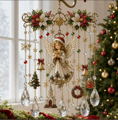 Christmas Stained Glass-Style Window Hanging