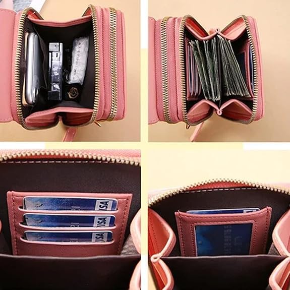 🔥Upgraded Version Anti-Theft Double Layer Leather Bag,🔒 FID Blocking Mini PU Leather Crossbody Bags