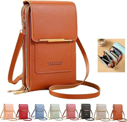 🔥Upgraded Version Anti-Theft Double Layer Leather Bag,🔒 FID Blocking Mini PU Leather Crossbody Bags