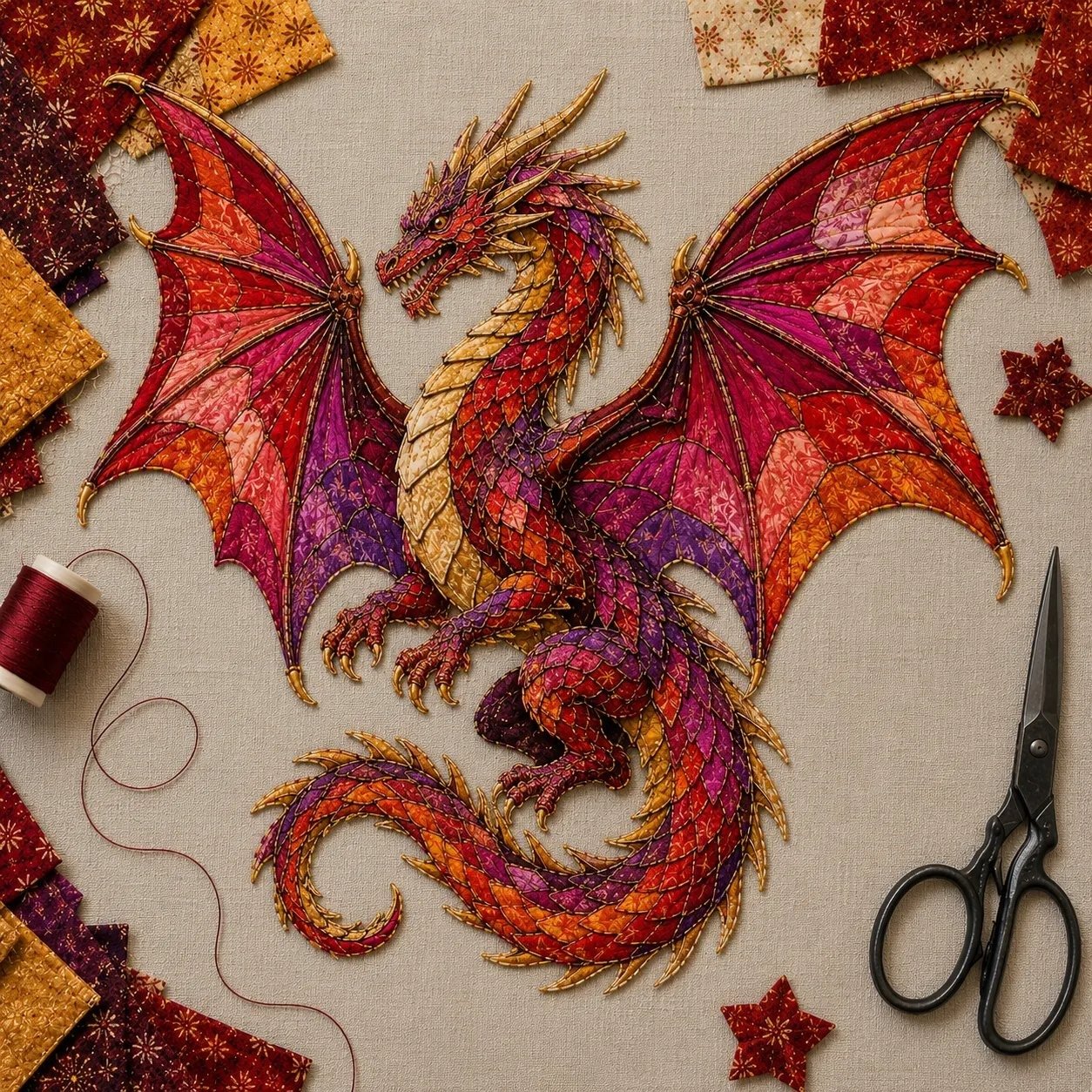 🌙 Mythic Wilds DIY Layered Patchwork Art Kit