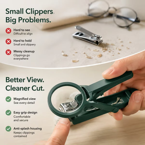2 PCS Foldable Magnifying Nail Clippers for Seniors & Thick Nails