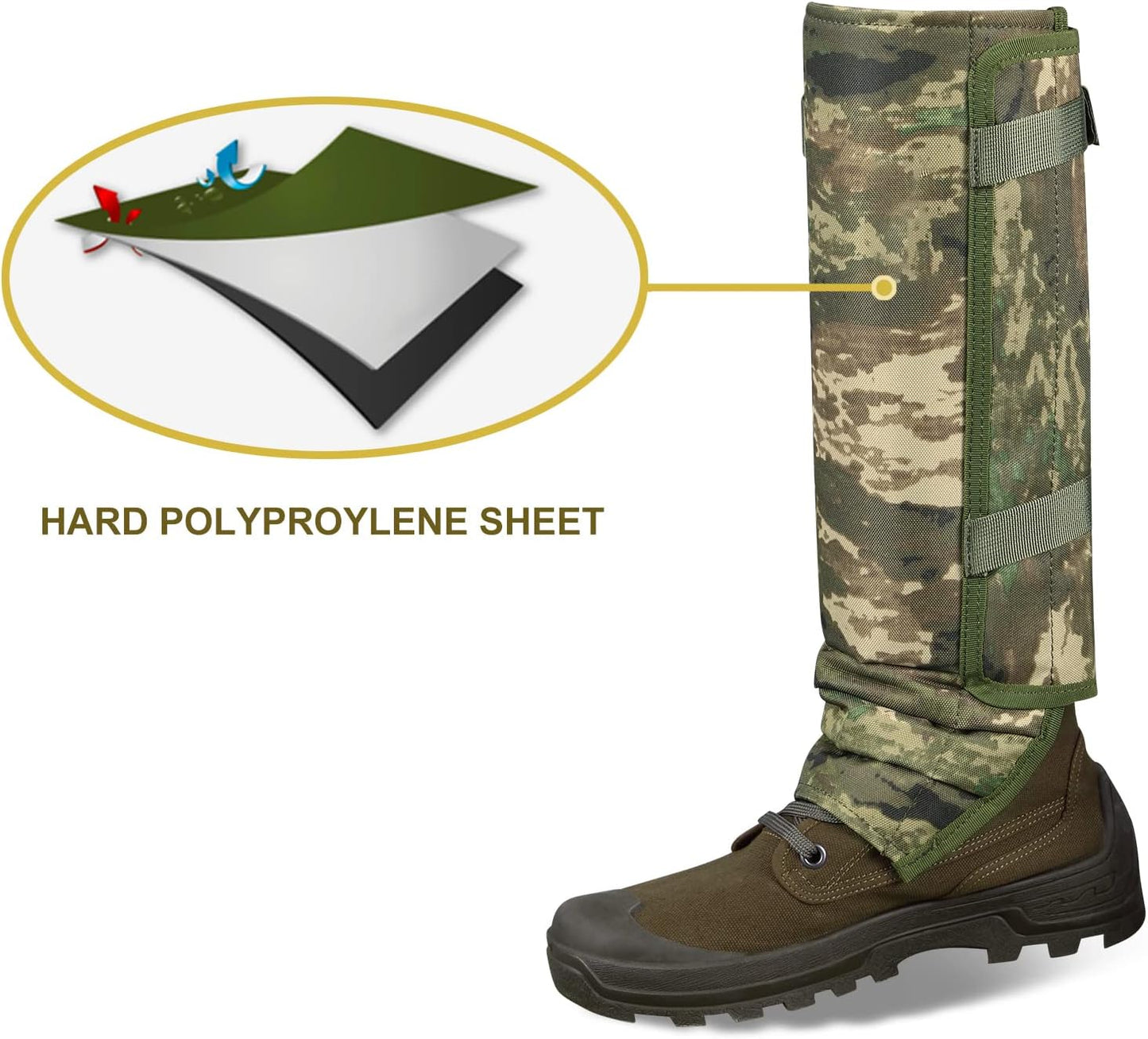 Snake Guard Gaiters - Waterproof Chaps for Lower Legs, Bite Proof Guardz, Adjustable Size