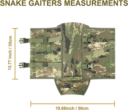 Snake Guard Gaiters - Waterproof Chaps for Lower Legs, Bite Proof Guardz, Adjustable Size