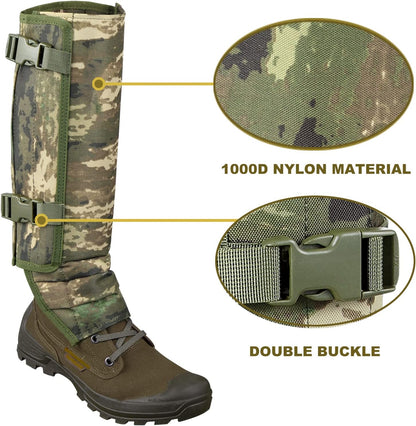 Snake Guard Gaiters - Waterproof Chaps for Lower Legs, Bite Proof Guardz, Adjustable Size