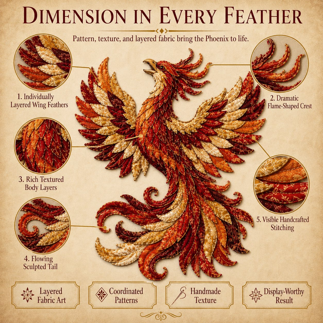 🌙 Mythic Wilds DIY Layered Patchwork Art Kit