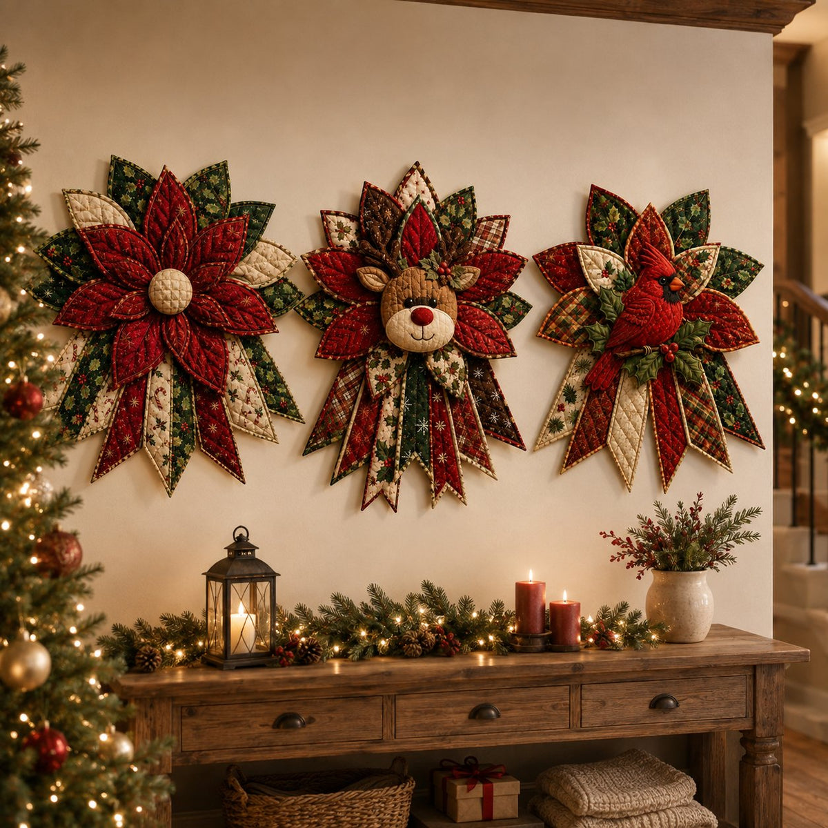 ⭐ 🎄 Christmas Sale 50% OFF 🎉 – DIY Quilted Christmas Door Hanging Kit for Festive Holiday Home Deco