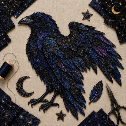 🌙 Mythic Wilds DIY Layered Patchwork Art Kit
