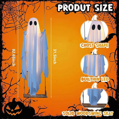5FT Light-Up Hanging Ghost Halloween Decoration