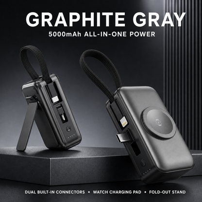 🔥 New 2026🔋 3-in-1 Mini Power Bank – Phone Charger, Watch Charger & Foldable Stand