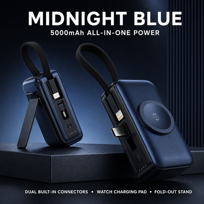 🔥 New 2026🔋 3-in-1 Mini Power Bank – Phone Charger, Watch Charger & Foldable Stand