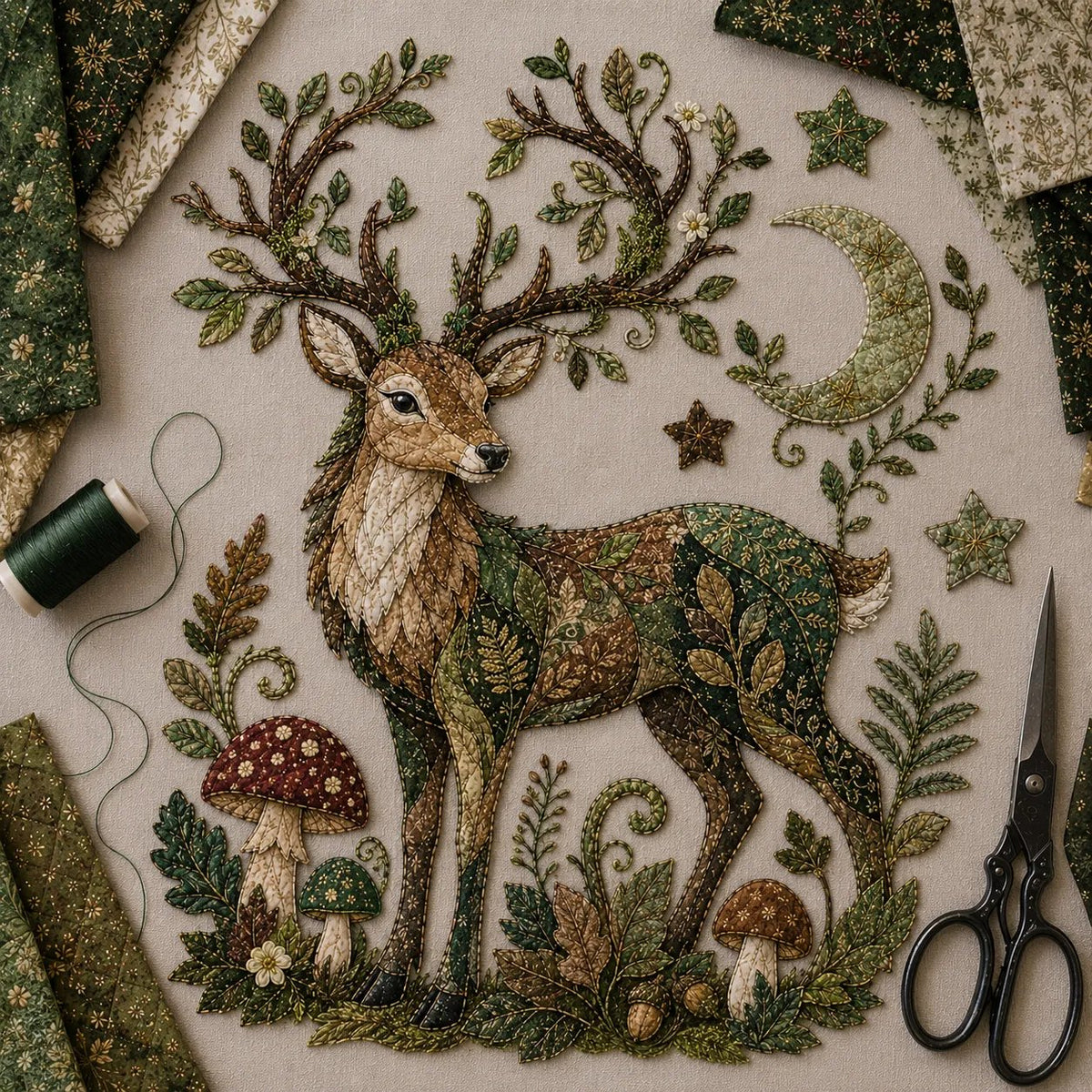 🌙 Mythic Wilds DIY Layered Patchwork Art Kit