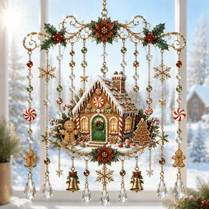 Christmas Stained Glass-Style Window Hanging