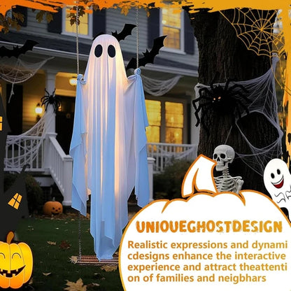 5FT Light-Up Hanging Ghost Halloween Decoration