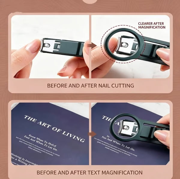 2 PCS Foldable Magnifying Nail Clippers for Seniors & Thick Nails