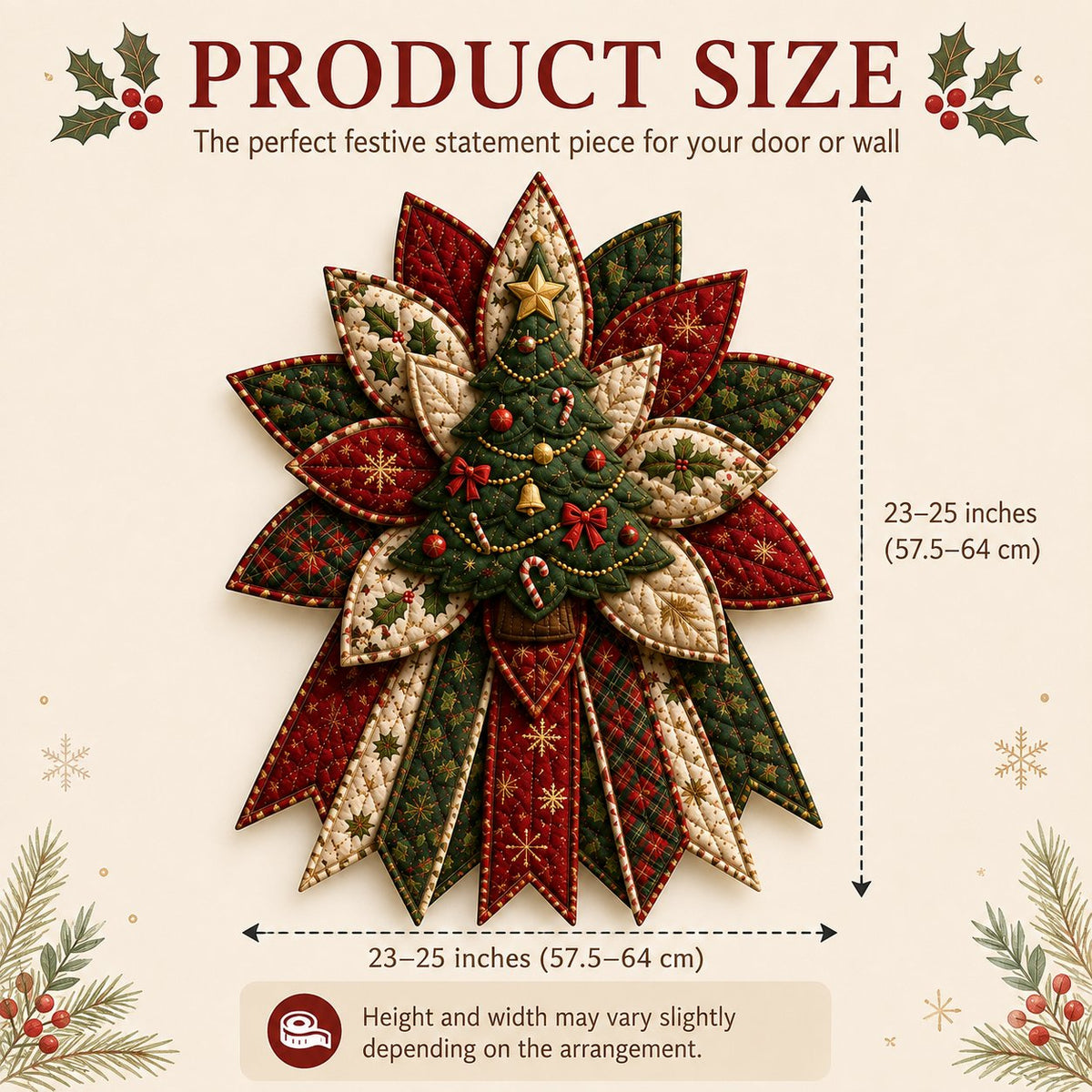 ⭐ 🎄 Christmas Sale 50% OFF 🎉 – DIY Quilted Christmas Door Hanging Kit for Festive Holiday Home Deco